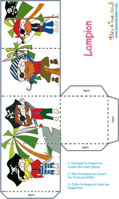 an envelope with cartoon characters cut out from the front and back, on top of each other