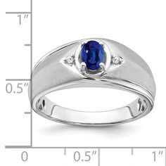 Add a touch of sophistication and luxury to your wardrobe with our stunning 14k White Gold Oval Sapphire and Diamond Men's Ring. Crafted from durable 14k White Gold and plated with Rhodium for a brilliant shine, this ring is a true masterpiece.  The oval sapphire stone at the center is a deep, rich blue hue that is sure to catch everyone's eye. Surrounding the sapphire are dazzling diamonds that add an extra touch of elegance and sparkle to the ring. The polished finish gives the ring a sleek an Formal Sapphire Ring With Center Stone, Oval Signet Ring With Diamond Accents For Formal Occasion, Formal Oval Signet Ring With Diamond Accents, Diamond Mens Ring, Yellow Pearl Earrings, Brown Pearl Earrings, Nautical Earrings, Seahorse Pendant, Bone Pendant