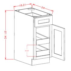 White Slim Shaker 18 Base Cabinet w/ 2 Rollout Shelves White Shaker Kitchen Cabinets, Cabinet Glass Doors, Corner Base Cabinet, Oven Cabinet, Cabinet Trim, Vintage Sink, Wood Range Hood, White Shaker Kitchen, Kitchen Prices