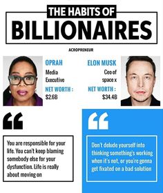 a poster with two people on it that says, the habitts of billionaires