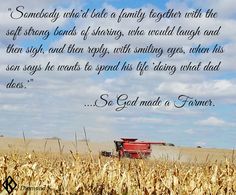 a red farm truck driving through a wheat field with a poem written in the middle