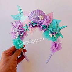 mermaid-headband-crown-ariel- costume Mermaid Headpiece, 4de Verjaardag, Mermaid Birthday Outfit, Ariel Birthday Party, Sequin Mermaid Dress, Mermaid Headband, Mermaid Birthday Party Decorations, Mermaid Theme Birthday Party, Ariel Birthday