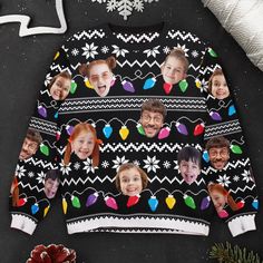 Custom Face Christmas Family Silly - Personalized Ugly Sweater, the perfect blend of festive cheer and personalized hilarity for the holiday season! Capture the spirit of merriment with this one-of-a-kind Funny Custom Photo Merry Christmas Ugly Sweater, designed to spread joy and laughter. Custom your faces or pet's faces, to make your Xmas gift unforgettable with this Personalized Ugly Sweater! Whether you're gifting it to your boyfriend, girlfriend, husband, wife, family members, friends, boss, or co-workers, this sweater is bound to be a hit at any Christmas party or holiday gathering.PRODUCT DETAILS: Each Ugly Sweater is constructed from an ultra-soft and incredibly comfortable wool, perfect for everyday wearing. Garments are lightweight, durable, and easy to take care of. Unique vigne Ugky Sweater Picture Santa, Funniest Christmas Sweaters, Pregnant Ugly Christmas Sweater, Ugly Christmas Sweater Print, Mom Daughter Gifts, Memorial Benches, Ugly Sweater Christmas Party Sweaters & Cardigans, Canvas Beach Bag, Leather Flask