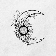 a drawing of a sunflower on the moon