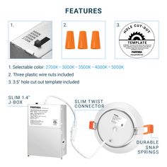 Installation Manual with Dimmer Compatibility List Product Specification Sheet This Parmida LED Technologies 4 Inch Gimbal Design Downlight is an enhanced directional retrofit light, and an ultra-thin recessed downlight with a junction box for quick, simple, and housing free installation. Its low profile design makes it the ideal solution for new construction or remodel projects without the requirement of a housing can, ideal for shallow ceiling plenums. Its wide repositioning 'Eyeball' range al Surface Mount Lighting, Disk Light, Recessed Downlight, Recessed Light, Duct Work, Led Dimmer, Direct Lighting, Junction Boxes, Led Drivers