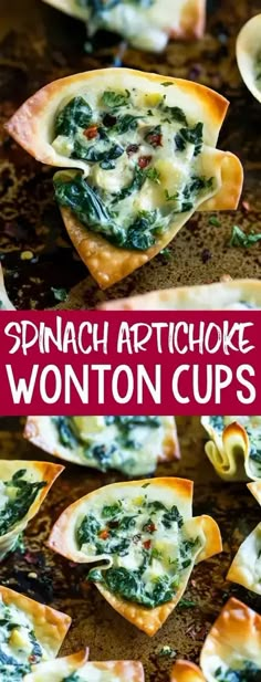 35 Best Recipes Using Wonton Wrappers (#20 Is So Crispy!) Wonton Cups Appetizers, Creamy Spinach Dip, Baked Spinach, Cheesy Appetizer, Wonton Cups, Thanksgiving Appetizer Recipes, Appetizers For Kids, Appetizers For A Crowd, Appetizers Easy Finger Food