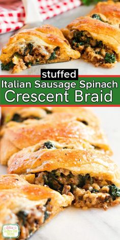 Italian Sausage Spinach and Havarti Crescent Braid Stuffed Italian Sausage, Hot Italian Sausage Recipes, Homemade Summer Sausage, Crescent Braid, Italian Sausage Spinach, Pillsbury Crescent Roll Recipes, Crescent Roll Recipes Dinner, Ground Sausage Recipes, Sausage Spinach