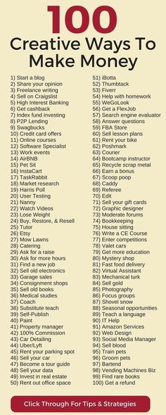 the 100 creative ways to make money