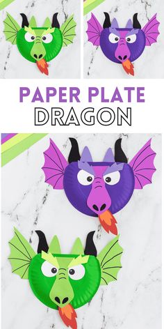 paper plate dragon craft for kids with instructions to make them look like they are flying