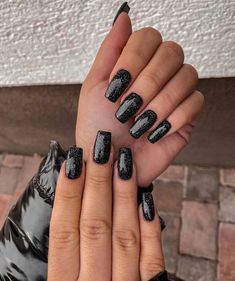 Sparkly Acrylic Nails, Nail French, November Nails, Classy Nail Designs, Black Nail Designs, Cute Gel Nails, Mini Things