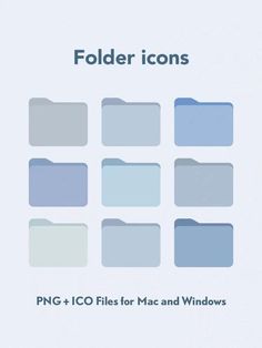 folder icons are shown in blue and white