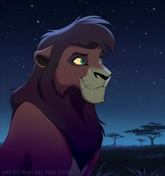 the lion from disney's live - in - the - wild is shown at night