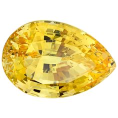 This vivid and crystalline, lemon yellow sapphire is a museum-quality stone! Most yellow sapphires are very light in color and undergo heat treatment to induce stronger hues. Unheated, clean yellow sapphires of this exceptional size are rarely encountered in nature; a large crystal with such pure color, excellent saturation and high clarity is especially so. This 44.36 carat yellow sapphire measures 24.24 x 16.60 x 13.62 millimeters and is a beautiful and well-proportioned pear shape. It was masterfully cut to unlock its spectacular canary yellow color and maximum brilliance. The accompanying Gemological Institute of America Report #2141858703 states that this unheated gemstone is from Sri Lanka, one of the most historically renowned sources for sapphires. A magnificent and world-class gem Antique Necklaces, Gold Baroque, Yellow Gemstones, Soft Autumn, Colored Gems, Antique Necklace, Blue Gems, Natural Blue Sapphire, Sapphire Stone