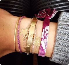 Gold Bracelets Stacked, Under Your Spell, Cartier Love Bracelet