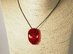 Spiderman face red mirror acrylic with Stainless Steel Black Ball Chain Necklace length 60cm Spiderman Face, Red Mirror, Mirror Acrylic, Ball Chain Necklace, Necklace Chain Lengths, Ball Chain, Necklace Length, Favorite Jewelry, Spiderman