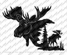 Moose Svg File, Moose Head Svg, Moose Decor, Elk Svg, Animals Clipart, Wild Animals Vector Graphics. - TodorDigital Elk Svg, Moose Svg, Svg Animals, Wild Animals Vector, Moose Silhouette, Moose Decor, Moose Head, Svg For Cricut, Animal Clipart