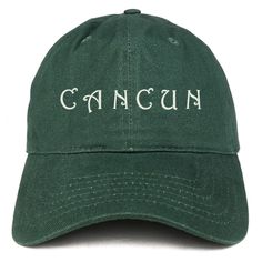 Stitchfy Cancun Mexico Embroidered 100% Cotton Adjustable Cap Dad Hat 100% Brushed Cotton Twill Self-fabric Adjustable Slide Closure with Buckle High Quality Cap, EMBROIDERED in the USA Low Profile, Unstructured Cap 6 Panels with 6 Embroidered Ventilation Eyelets One Size Fits Most Shipping - Shipment leaves warehouse in 1 Business Day. - Free Shipping to Domestic Destinations (US). Returns/Exchanges - Items must be returned within 30 days of purchase for refund or exchange to different item, or Casual Hats With Letter Embroidery And Flat Bill, Casual Flat Bill Hats With Letter Embroidery, Casual Adjustable Hat With Letter Embroidery, Casual Embroidered Hats With Curved Brim, Casual Embroidered Curved Brim Hats, Casual Embroidered Dad Hat With Flat Brim, Casual Hats With Embroidered Text And Curved Bill, Casual Hat With Embroidered Text And Curved Brim, Casual Curved Bill Hat With Embroidered Text