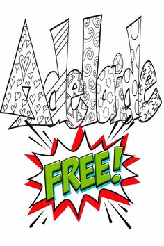 the word all is free with an image of a comic style speech bubble above it