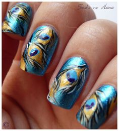 peacock nails Animal Print Nails, Spring Nail Art, Beautiful Nail Designs, Art Nails, Hot Nails