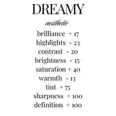 a black and white poster with the words dream written in different font styles on it