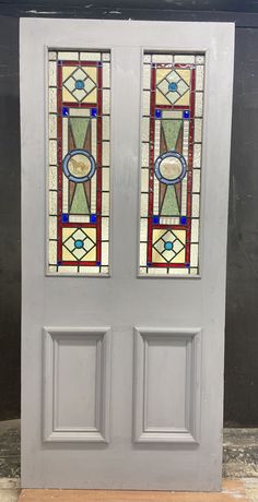 Victorian Front Door Stained Glass Entrance, Stained Glass Panels Victorian Front Doors, Federation Stained Glass Windows, Stained Glass Diy Tutorials, 1930s Stained Glass Door, Edwardian Stained Glass Door, Stained Glass Repair, Victorian Front Door, Door Stripping