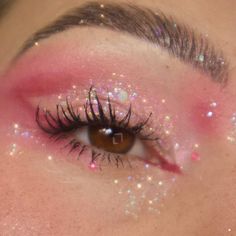 Pink Sequin Dress Makeup, Sparkly Pink Eye Makeup, Pink Makeup For Hooded Eyes, Speak Now Eyeshadow, Lover Album Makeup, Eras Your Makeup Ideas, Taylor Swift Makeup Lover, Taylor Lover Makeup, Harry Styles Makeup Ideas