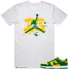 Shirt To Match Jordan 1 Brazil | eBay Casual Sports Shirt For Spring, Casual Sports Polo Shirt, Casual Sports Shirt With Graphic Print, Sporty Streetwear Shirt For Spring, Green Casual Shirt For Streetwear, Casual Green Shirt For Streetwear, Green Graphic Tee For Streetwear, Green Graphic Tee Shirt For Streetwear, Casual Pre-shrunk Shirt For Streetwear