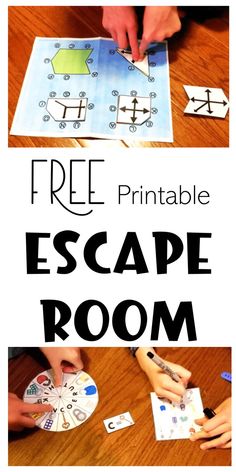 The pin shows two pictues.  One of a child putting shapes on a matched pictured and the other of two kids solving a printed puzzle. Free Escape Room Printable, Free Printable Escape Room, Printable Escape Room For Kids, Kids Escape Room, Escape Room Printable, Printable Escape Room, Room For Kids