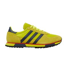 Find ADIDAS Marathon 86 Spzl 'shock Slime on Editorialist. Releasing as part of the adidas Spezial Spring/Summer 2021 collection, the adidas Marathon 86 SPZL ‘Shock Slime’ dresses the archival running shoe in an eye-caching design inspired by the Italian Paninaro fashion movement of the ‘80s. A vibrant yellow hue floods the upper, crafted from breathable mesh with tonal suede overlays and contrasting navy leather on the heel tab and serrated three-stripes. A contrasting red topline wraps around the two-tone EVA midsole, supported underfoot by a high-traction rubber outsole. Adidas Sporty Sneakers With Rubber Sole, Casual Yellow Trail Running Shoes For Light Sports, Yellow Athleisure Sneakers, Adidas Athleisure Sneakers With Rubber Sole, Sporty Sneakers With Rubber Sole For Training, Sporty Training Sneakers With Rubber Sole, Sporty Trail Running Shoes For Streetwear, Sporty Green Adidas Running Shoes, Casual Yellow Adidas Running Shoes