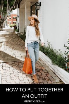 Save vs. Splurge On Some of My Favorite Pieces - Merrick's Art Cute Outfits With Hats, Light Wash Jeans Outfit, Wash Jeans Outfit, Boots Outfit Ankle, Jeans Claro, Pullover Outfit