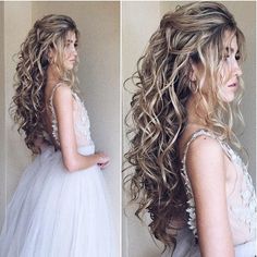 Curly Wedding Hair, Hair Upstyles, Long Hair Wedding Styles, Latest Hair, Wedding Hair Inspiration, Wedding Hair Down, Wedding Hairstyles For Long Hair, Wedding Hair And Makeup, Latest Hairstyles