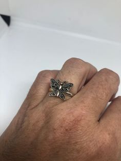 Vintage hand made Marcasite set in 925 Sterling Silver ring I have size 6.75 Can be re sized for you, my jeweler charges $10 All rings are shipped in a nice gift box. Check out our over a THOUSAND great reviews Engraving is $4 per letter and is not always perfect depending on the piece. It can take a few days if the jeweler is busy. This is payable to Paypal Judithsltd@gmail.com Nickel-free Sterling Silver Butterfly Ring Gift, Handmade Sterling Silver Butterfly Ring For Anniversary, Unique Butterfly Sterling Silver Ring, Silver Butterfly Ring For Formal Occasion, Silver Butterfly Rings As Gift, Silver Butterfly Jewelry For Collectors, Formal Sterling Silver Butterfly Ring In Silver Color, Formal Silver Sterling Silver Butterfly Ring, Sterling Silver Butterfly Ring For Anniversary