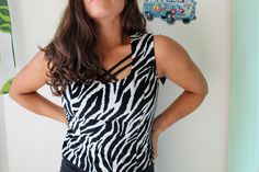 "1990s THIS is the coolest thing I've ever seen:) dreamy zebra print silky soft poly made in the USA designer vintage RARE so fun tagged a medium model is 5 foot 4 and wears a medium this is a gem!! great vintage condition measures: 36\" bust 20\"long Thank YOU and please feel free to ask me any ?s:) Have a lovely day!! xoxo www.etsy.com/shop/retroandme" Casual Zebra Print Tops For Spring, Trendy Zebra Print Summer Top, Casual Sleeveless Zebra Print Top, 90s Clothing, White Chic, Safari Jungle, Print Black And White, Designer Vintage, Zebra Print