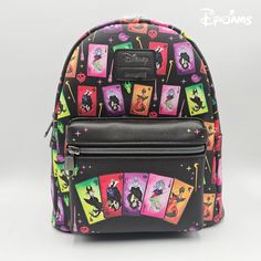 Loungefly Disney Villains Cards Mini Backpack Brand New With Tags 9" X 4 1/2" X 10 1/2" Polyurethane Front Zipper Pocket Interior Drop Pocket Disney-styled Black Standard Backpack, Black Backpack For Theme Park, Black Disney Backpack For Travel, Black Disney Bag For Theme Park, Black Disney-style Bag For Theme Park, Black Disney Style Bag For Theme Park, Themed Black Backpack For Everyday Use, Black Backpack For Theme Parks, Themed Black Backpack For Theme Parks