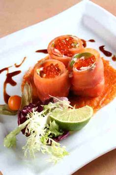 a white plate topped with different types of food