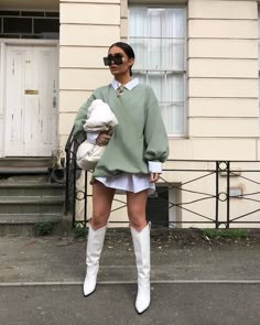 Looks Street Style, Fashion Weeks, White Boots, Looks Chic, 가을 패션, Outfit Inspo Fall, Fall Fashion Outfits, Looks Style