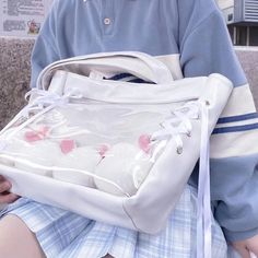 Ribbon Transparent Shoulder Bag SE22820 – SANRENSE Ribbon Transparent, Anime Tote Bag, Nude Bags, School Tote, Ita Bag, Clear Window, Transparent Bag, Clear Windows, Medium Purple