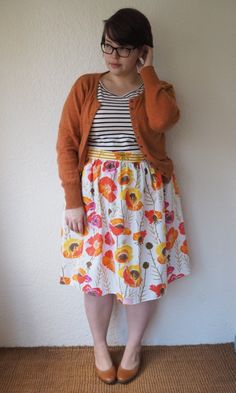 Frocks and Frou Frou - Remix Skirt Fun Skirts For Teachers, Floral Skirt Outfits Plus Size, Curvy Teacher Outfits Plus Size, Plus Size Floral Skirts, Plus Size Librarian Style, Styling A Long Skirt, Gathered Skirt Plus Size, Plus Size Twee, Plus Size Cottagecore Skirts