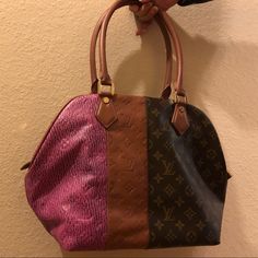 Louis Vuitton Limited Edition Bag Textured Monogram Canvas Bag For Everyday Use, Luxury Multicolor Bags With Leather Handles, Designer Textured Leather Bags For Errands, Luxury Purple Bags With Leather Handles, Betsy Johnson Purses, Womens Messenger Bag, Louis Vuitton Limited Edition, Limited Edition Bag, Black Satchel