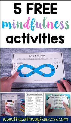 five free mindfulness activities for kids with the text, 5 free mindfulness activities