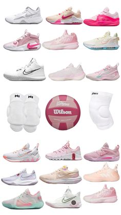 the nike air max sneakers are all in different colors and sizes, including pink, white,