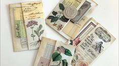 several different types of paper with flowers on them