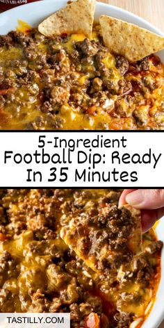 Best Football Dip Ever | Creamy, cheesy, and packed with flavor, this 5-ingredient dip is the ultimate game-day snack! #footballdip Football Foods, Pasta Side, Goulash Recipe, Strawberry Dessert, Dip Recipes Easy, Autumn Ideas