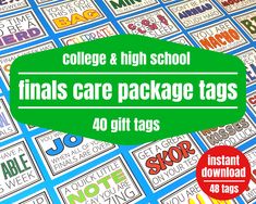 the back to school sale is on for college and high school students with special care package tags