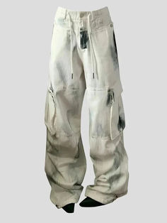 Baggy Jeans Women's White Cargo TrousersElevate your casual style with these Baggy Jeans Women's White Cargo Trousers. Made from a blend of cotton and polyester. these baggy jeans offer a comfortable and durable fit. The non-stretch cotton denim fabric ensures a regular fit. perfect for all seasons. These high-waisted cargo pants feature multiple pockets. buttons. and tie-dye decorations. adding a unique touch to your outfit. Released in Spring 2024. these baggy jeans are ideal for juniors and feature a button fly closure. Perfect for women seeking a versatile and stylish addition to their wardrobe. these jeans are a must-have for any casual occasion.To ensure accurate sizing. kindly consult the provided size chart below. We advise against selecting your usual size. as our clothing follows White Wide Leg Hip Hop Cargo Pants, White Hip Hop Wide Leg Cargo Pants, White Wide Leg Cargo Pants Hip Hop Style, White Wide-leg Hip Hop Cargo Pants, White Relaxed Fit Full-length Cargo Jeans, White Hip Hop Parachute Pants With Pockets, Baggy White Cargo Jeans For Spring, White Baggy Cargo Jeans For Spring, Full Length White Cotton Cargo Jeans