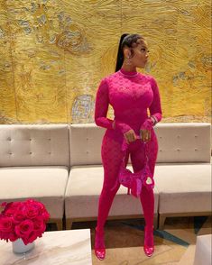 Pink Friday 2 Tour Outfit Ideas, Pink Barbie Outfits Black Women, Gag City Outfits, Pink Friday 2 Concert Outfits, Nicki Minaj Concert Outfit, Pink Jumpsuits Outfit, Nicki Concert, All Pink Outfit, Black Fashionista