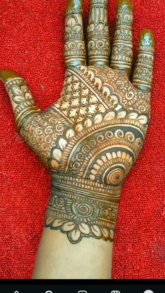 the hand is decorated with intricate designs