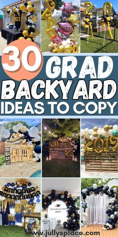 graduation party ideas, graduation party decor, backyard graduation party ideas, graduation backyard ideas Graduation Party Outdoor Decorations, Backyard Grad Party Setup, Backdrops For Graduation Parties, Sunset Graduation Party, Graduation Party Tent Decorations, Graduation Cookout Decorations, Pavilion Graduation Party Ideas, Small Backyard Graduation Party Ideas, Kids Graduation Decoration Ideas