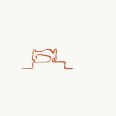 an orange line drawing of a cat on top of a hill