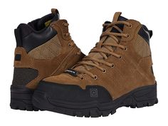 5.11 Tactical Cable Hiker Carbontac CST - Men's Boots : Dark Coyote : For the toughest work days, feel confident in the 5.11 Tactical Cable Hiker Carbontac CST SKU 9519795. These super-lightweight boots are stacked with high-tech materials for maximum protection, performance, and comfort. They feature CSA Z195-14 for grade 1 toe protection and electric shock resistance. The boots boast a metal free upper, an Ortholite X-40 footbed for lasting comfort, while the Speed URBAN outsole provides slip Lightweight Boots, Electric Shock, Men's Boots, Feel Confident, Grade 1, Product Reviews, High Tech, Boots Men, Hiking Boots